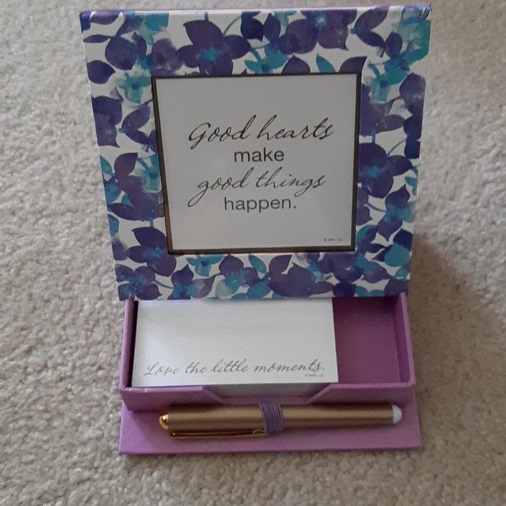 Hallmark Purple and Blue Floral Desk Set With  Frame